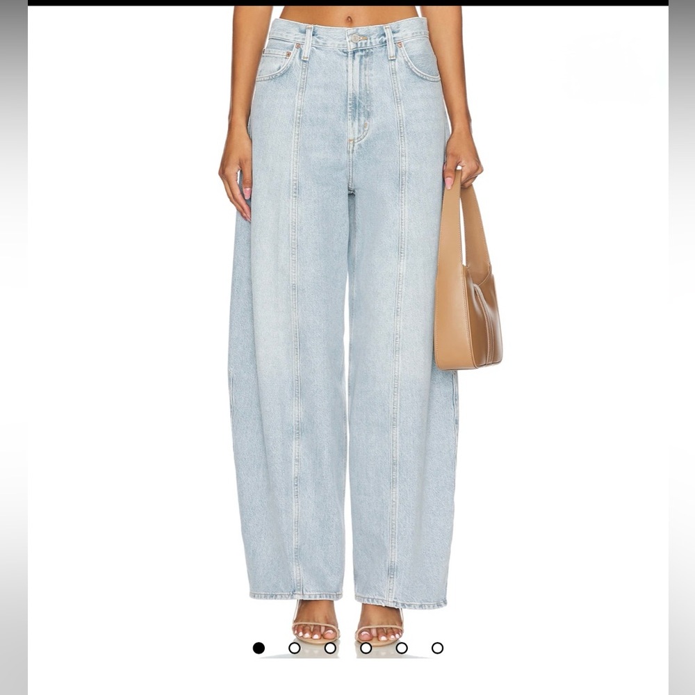 Agolde Kristen Jean Light Wash Wide Leg Balloon Jeans